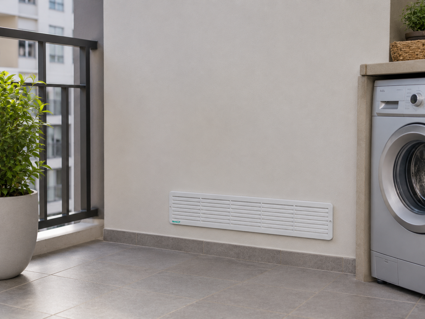 Grade de ventilação adesiva 8x50 cm em aplicação