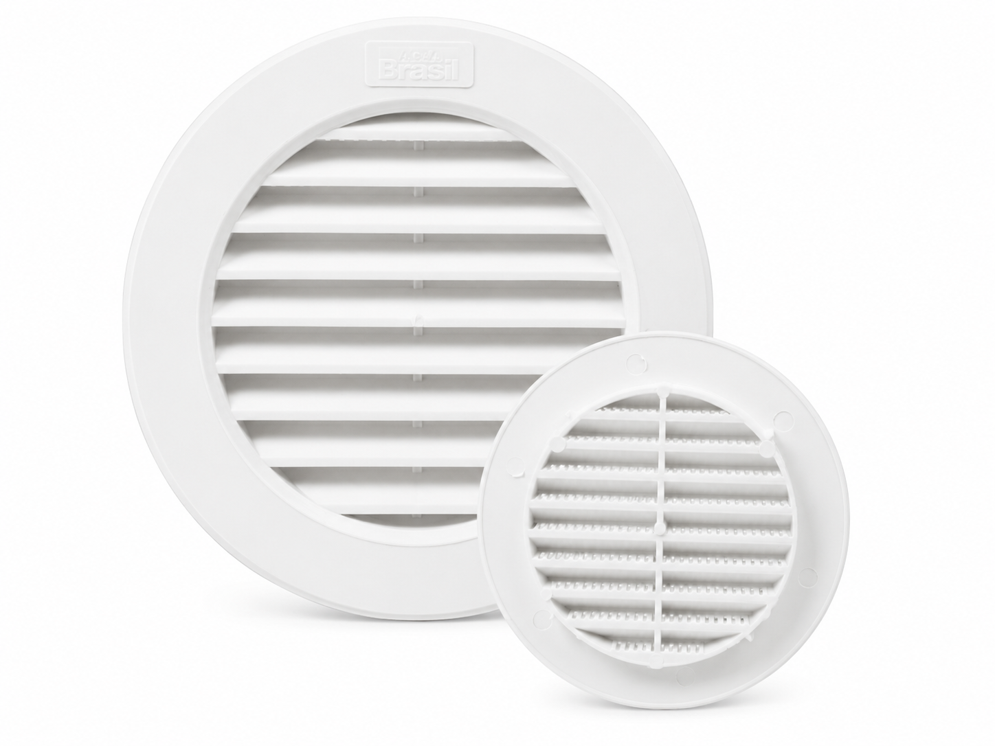 Grade de Ventilação de Encaixe 150 mm com Tela Anti-inseto – preta e branca