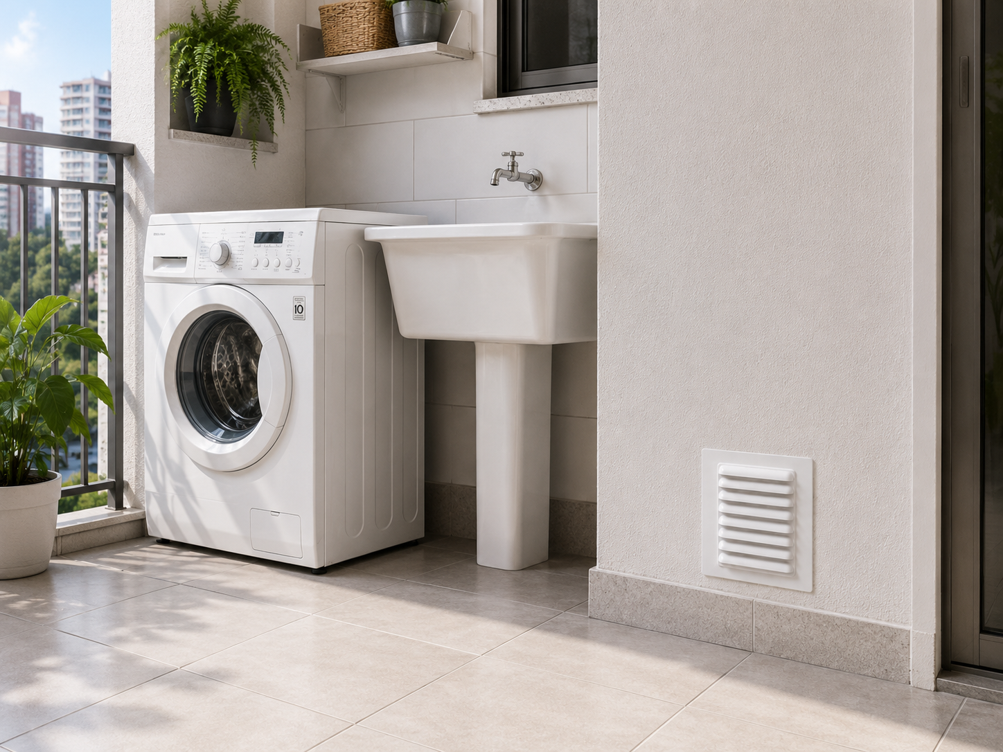 Grade de Ventilação de Superfície 14,5x14,5 cm em aplicação