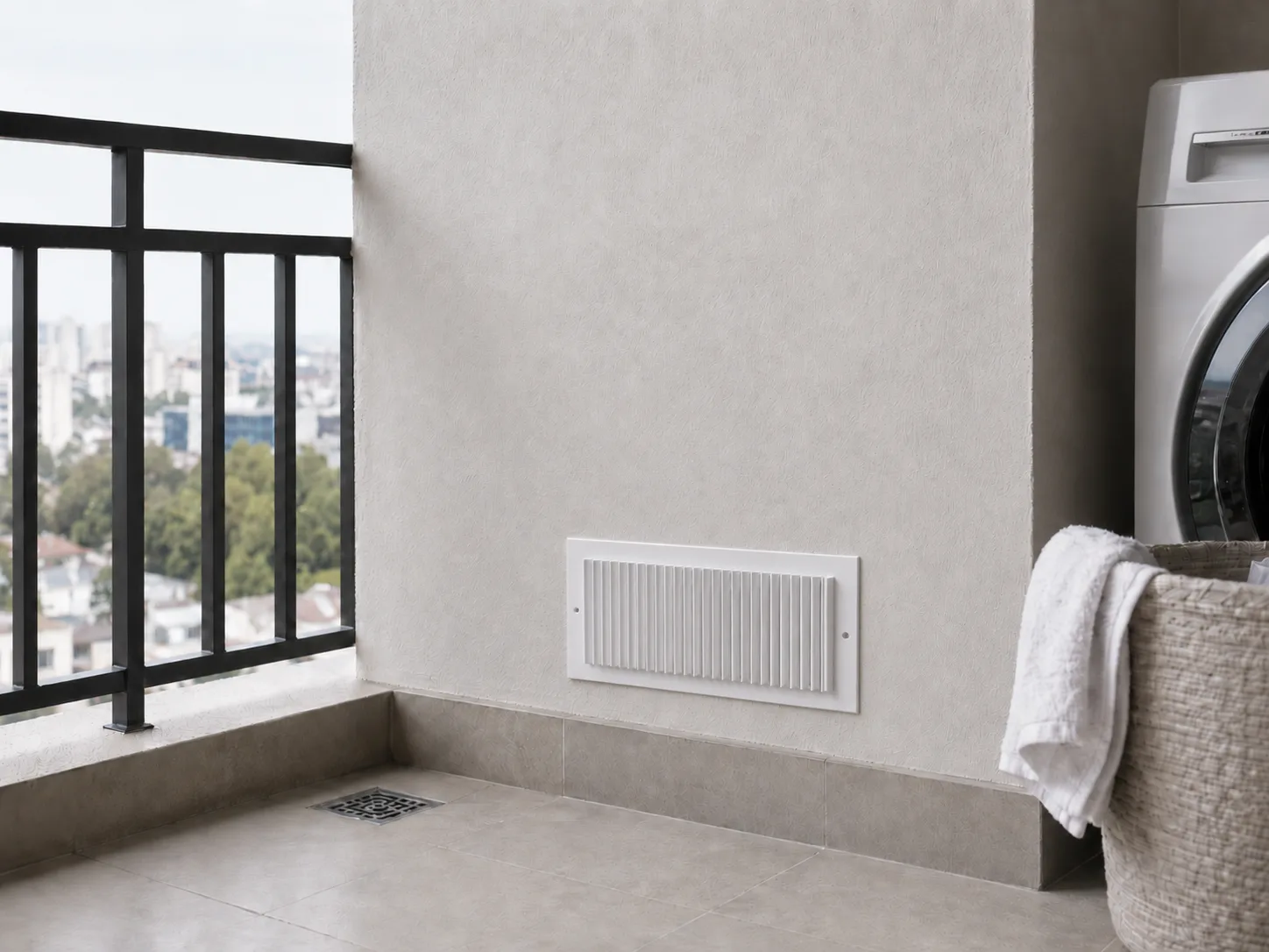 Grade de Ventilação de Superfície 18x34 cm em aplicação