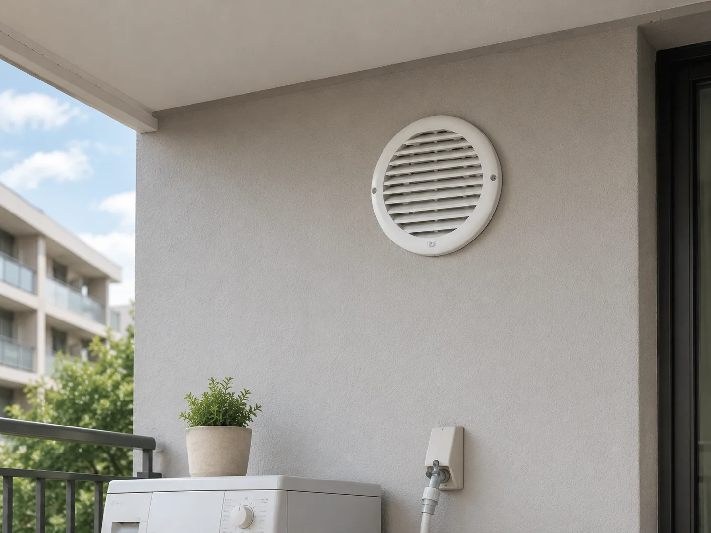 Grade de Ventilação Redonda D18 cm com Adaptadores 100 / 125 / 150 mm em aplicação