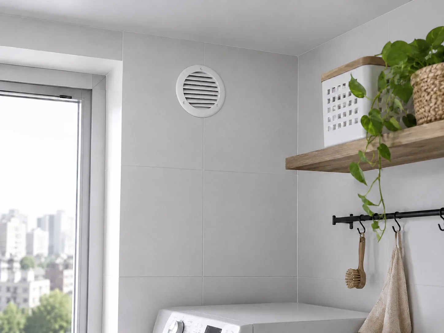 Grade de Ventilação Redonda D5 / D7,5 cm para Armários em aplicação