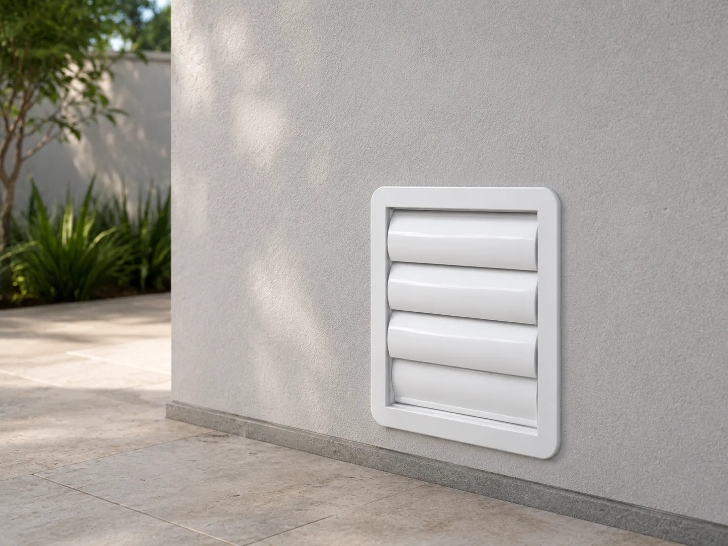 Grade Veneziana Autofechante 12x12 cm com Adaptador D10 / D12,5 / D15 cm em aplicação