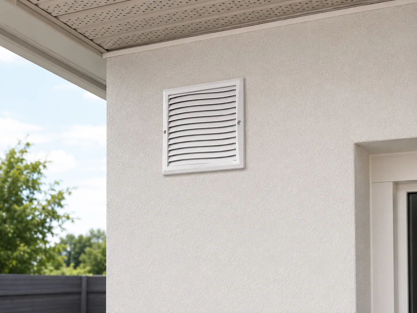 Grelha de Ventilação 20x20 cm com Tela Anti-inseto em aplicação