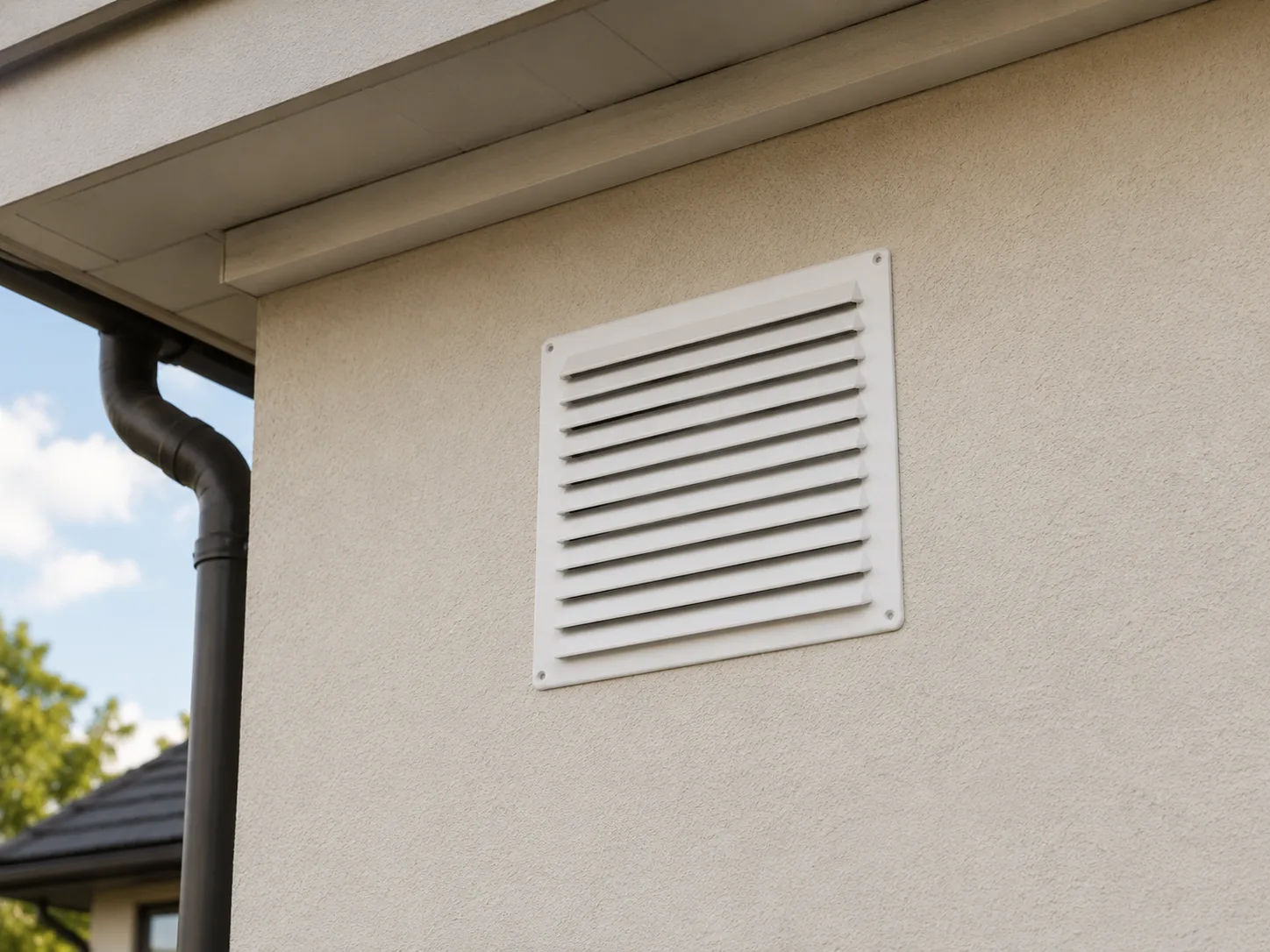 Grelha de Ventilação 23x23 cm com Tela Anti-inseto em aplicação