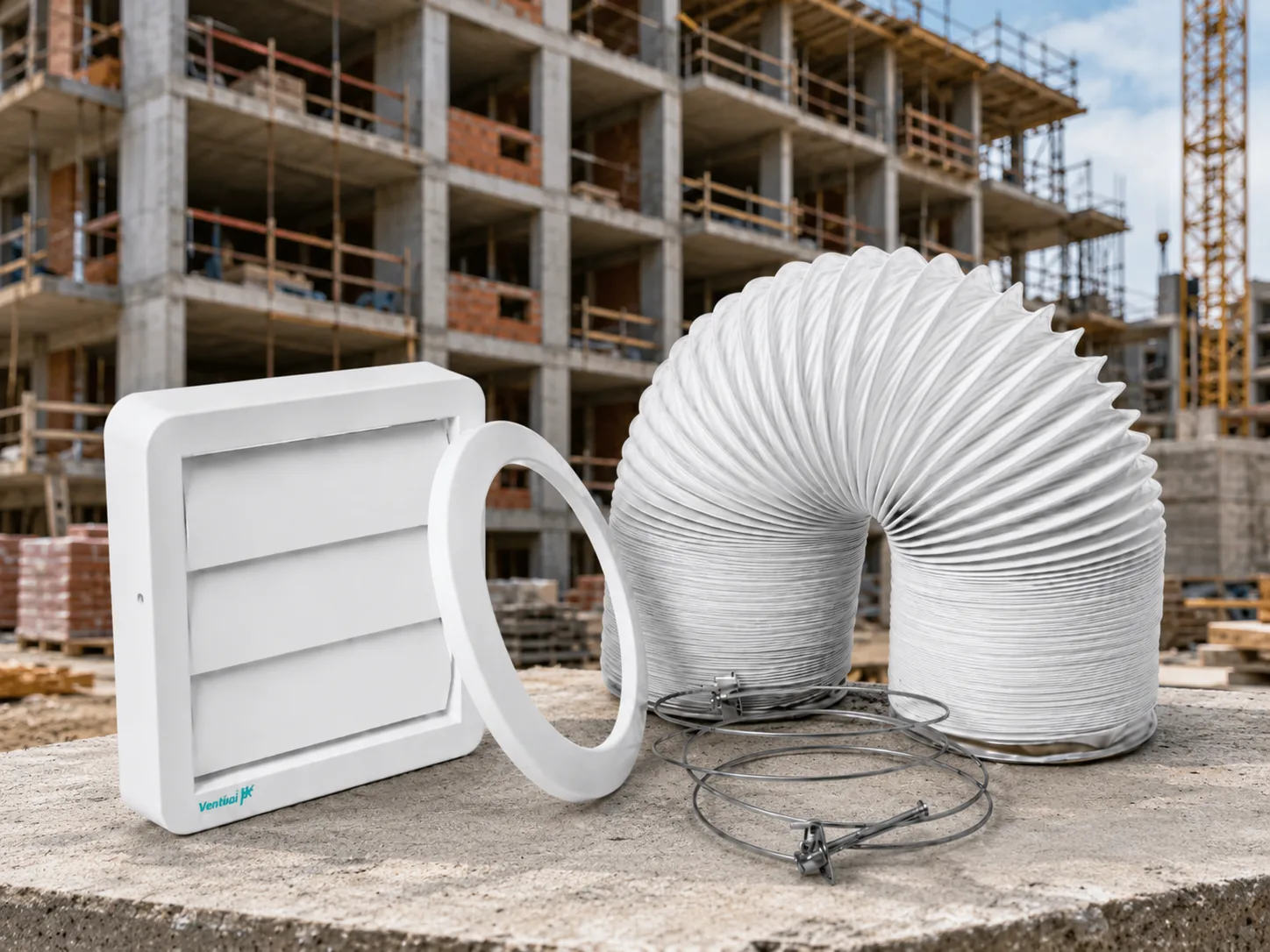 Kit de Exaustão para Coifa e Secadora com Tubo Extensível em aplicação