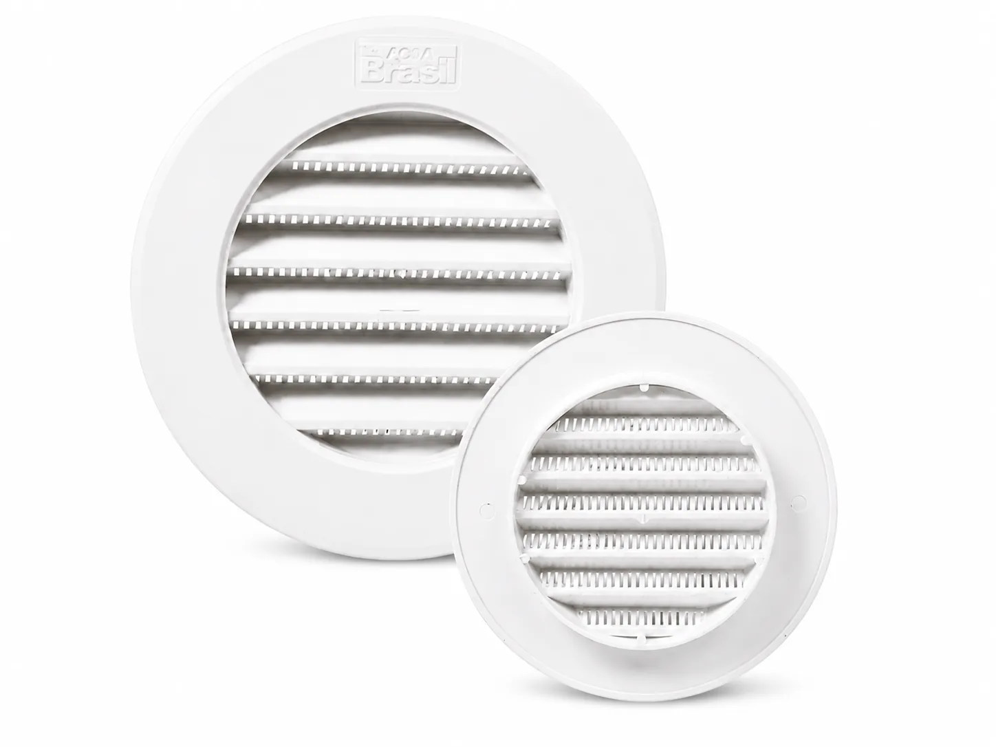 Grade de Ventilação de Encaixe 100 mm com Tela Anti-inseto – preta e branca