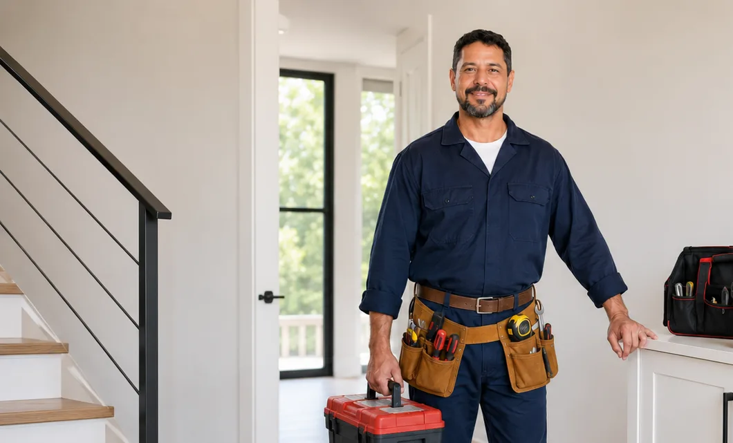 Técnico qualificado realizando a instalação de um equipamento de climatização